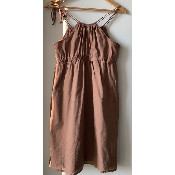 J. Crew Tan Summer Spaghetti Strap Eyelet Dress Size Medium - Picture 10 of 17